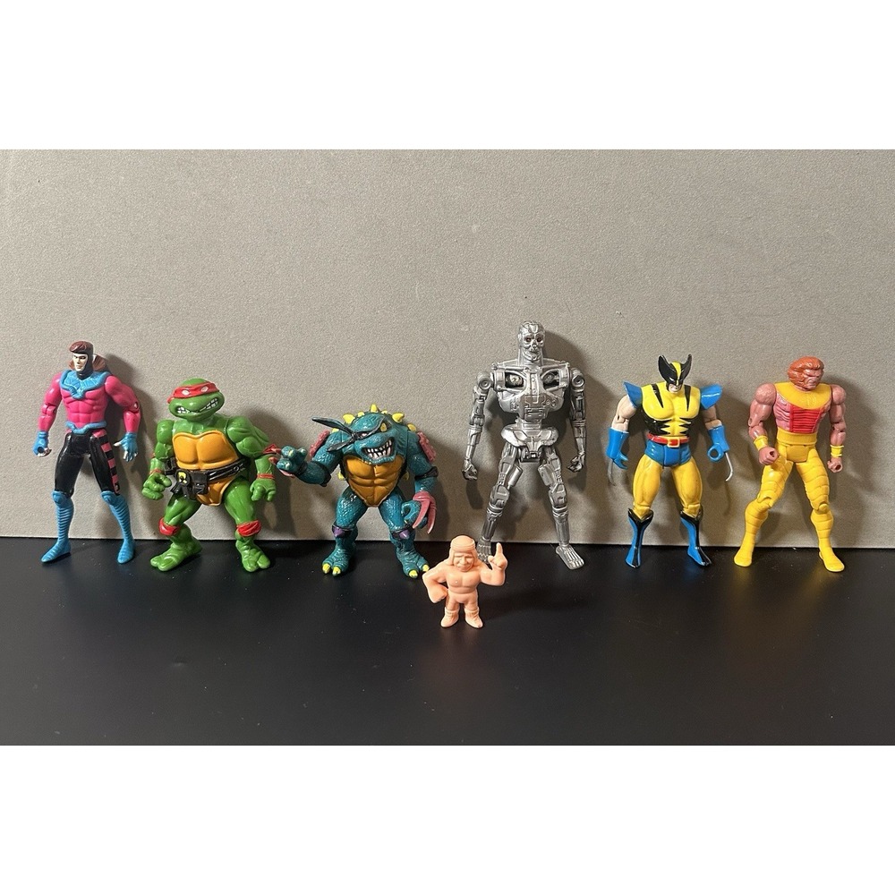 Vintage Toy Lot (Tmnt, X Men, Terminator, Muscle Men )